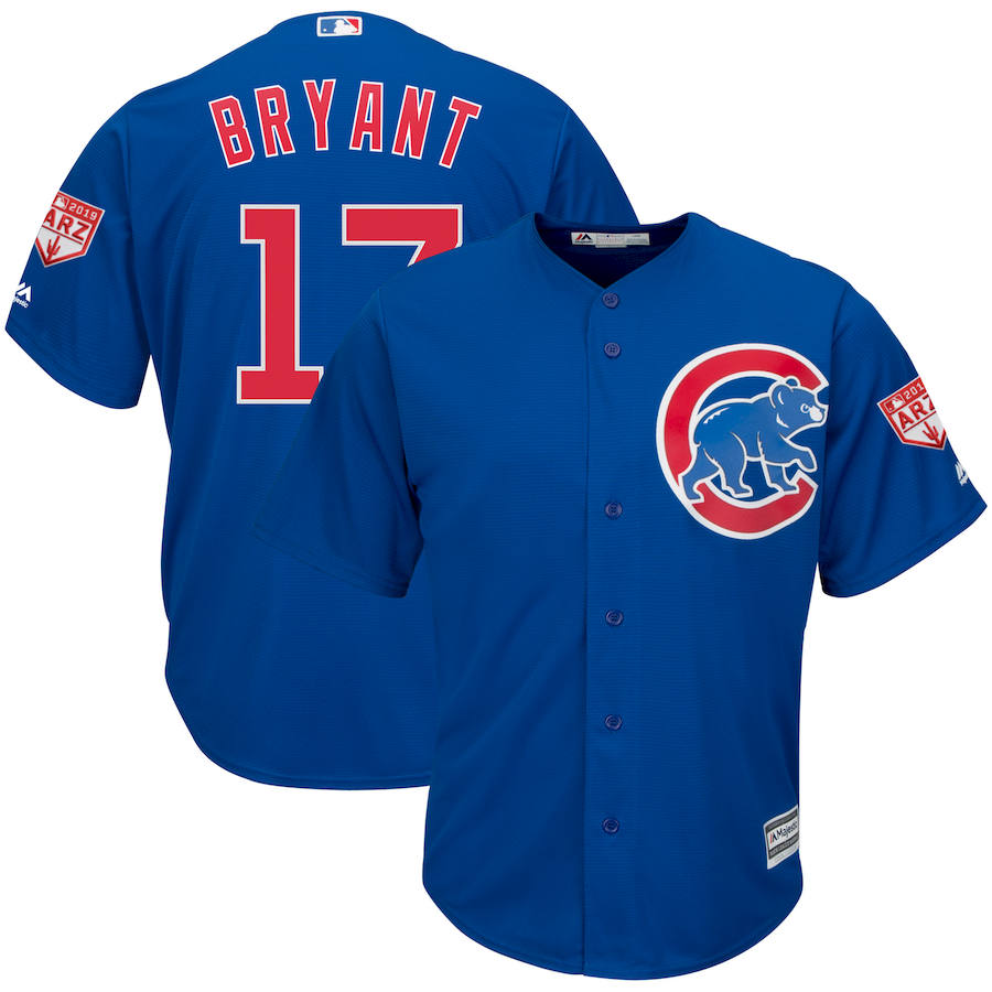 Men's Chicago Cubs #17 Kris Bryant Royal 2019 Spring Training Cool Base Stitched MLB Jersey